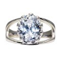 Sterling Silver Crown-set Oval Cubic Zirconia Ring