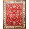 Persian Hand-knotted Tabriz Red/ Ivory Wool Rug (10'1 x 12'7)