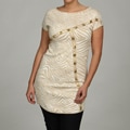 Adrienne Vittadini Women's Jacquard Short Sleeve Dress