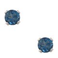 Glitzy Rocks Sterling Silver 3-mm London Blue Topaz Stud Earrings