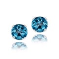 Glitzy Rocks Sterling Silver 3/5ct TGW 4mm London Blue Topaz Stud Earrings