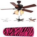 New Image Concepts 4-light Ceiling Fan with Pink Zebra Blades