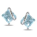Miadora Sterling Silver Sky Blue Topaz Stud Earrings