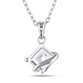 Sterling Silver Created White Sapphire Necklace