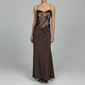 Ignite Evenings Women's Ruffle Collar Bolero Stretch Satin Evening Dress