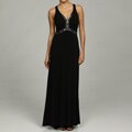 Betsey & Adam Women's Long Beaded Evening Dress