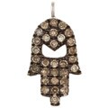 Sterling Silver 1/4ct TDW Brown Diamond Hamsa Necklace