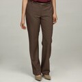 Calvin Klein Women's 'Madison' Brown/Ecru Flat-front Dress Pants