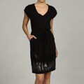 Jessica Simpson Women's Sequins Hem Zipper Sleeve Dress