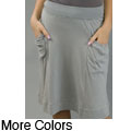 AtoZ Women's Cotton Side-pocket Panel Skirt