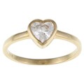 Caribe Gold 14k over Sterling Silver Cubic Zirconia Heart Ring