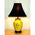 Distressed Yellow Porcelain Table Lamp