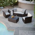 Brown 4-piece All-weather Wicker Patio Furniture Sofa Set