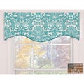 Turquoise Damask Cotton M-shaped Valance