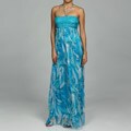 Issue New York Women's Silk Crochet Halter Maxi Dress