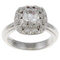 Tacori IV Sterling Silver Clear Cubic Zirconia Cushion Ring