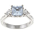 Tacori IV Sterling Silver Blue and Clear Cubic Zirconia Ring