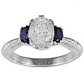 Tacori IV Silver Clear and Blue Cubic Zirconia Royal-style Ring