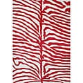 Alliyah Handmade New Zeeland Blend Zebra Off White Rug (5' x 8')
