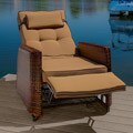 Brown Wicker Outdoor Recliner Rocking Chair