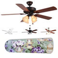 New Image Concepts 4-light Purple Rose Tea Party Blade Ceiling Fan