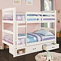 Simone Soft White Twin-size Toybox Bunk Bed