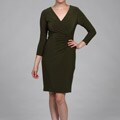 Evan Picone Women's 3/4 Sleeve Side Casing Sheath Dress