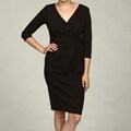 Jones New York Women's Black Side Drape Sheath Dress
