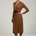 Jones New York Women's Belted Long-sleeve Dress