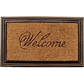 Coir Faux-wood Welcome Border Door Mat (1'9 x 2'11)