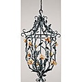 Amber Mist Blacksmith Bronze 6-light Foyer Chandelier