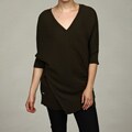 Calvin Klein Women's Dolman Sleeves Diagonal Top Linked Flap Sweater
