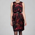 Calvin Klein Women's Marbled Snake Ruffle Dress