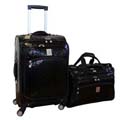 Jenni Chan Bows Black 2-piece Carry-on Spinner Luggage Set