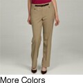 Larry Levine Women's Bi-stretch Faux Pocket Belted Dress Pants