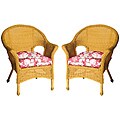 Alluring problem solvers on Outdoor Use Mia Floral All-weather Outdoor Mauve Red Wicker Chair Cushions (Set of 2)