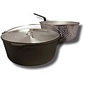 King Kooker 12-quart Cast Iron Pot with Basket and Lid