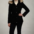 Buffalo Women's Belted Wool Faux-Fur Hooded Coat