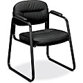 Basyx VL653 Black Leather Guest Side Chair 
