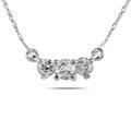 14k White Gold 1/4ct TDW White Diamond Three-stone Necklace (I-J, I1-I2)