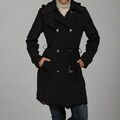 Betsey Johnson Women's Black Belted Lace Raincoat