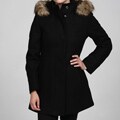 Esprit Women's Faux-fur Trim Waist Detail Coat FINAL SALE