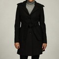Anne Klein Women's Charcoal Belted Coat