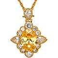 Goldtone Yellow and White Cubic Zirconia Necklace