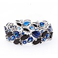 Silvertone Blue Glass Bracelet