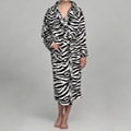 Women's Zebra Print Microluxe Bath Robe
