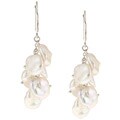 Nanni Sterling Silver White Keshi Pearl Earrings (10-12 mm)