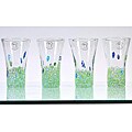 Mouth-blown Monet Green 13-oz Highball Glasses (Set of 4)