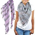 Plaid Fringed Viscose Scarf (India)