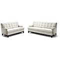Adair White Leather Modern Sofa Set
